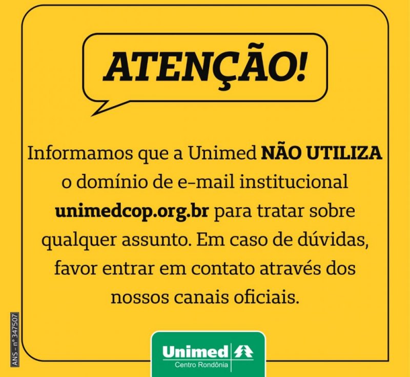 Cuidado com boletos falsos e e-mails em nome da Unimed Centro Rondônia! Fique atento e não caia nesse golpe!